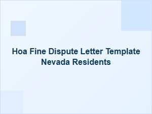 Nevada Hoa Fine Dispute Appeal Letter Template