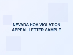 Nevada Hoa Violation Appeal Letter Sample
