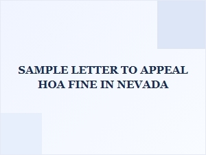 Sample Letter to Appeal an Hoa Fine in Nevada
