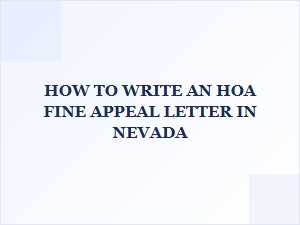 How to Write an Hoa Fine Appeal Letter in Nevada