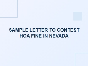 How to Contest an Hoa Fine in Nevada
