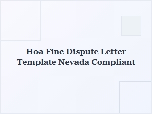 Nevada-Compliant Hoa Fine Dispute Letter Template