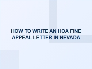 How to Write an Hoa Fine Appeal Letter in Nevada
