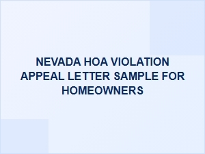 How to Appeal a Nevada Hoa Violation: Sample Letter for Homeowners