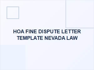 Disputing an Hoa Fine in Nevada: Letter Template Guide